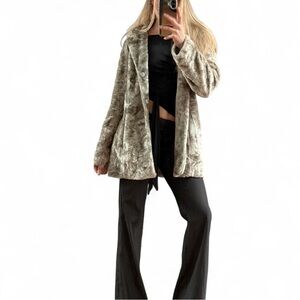 Silver Faux Fur Reversible Coat